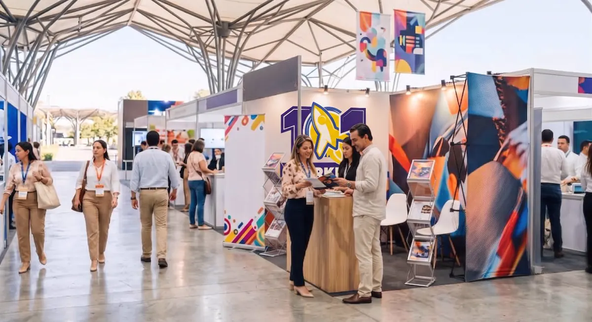 Stand de marca en una feria empresarial